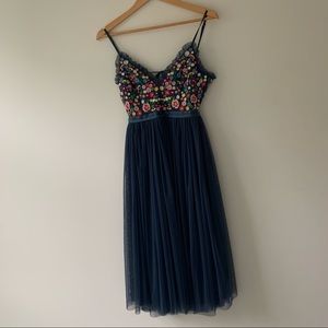 Needle & Thread Embroidered Midi Dress